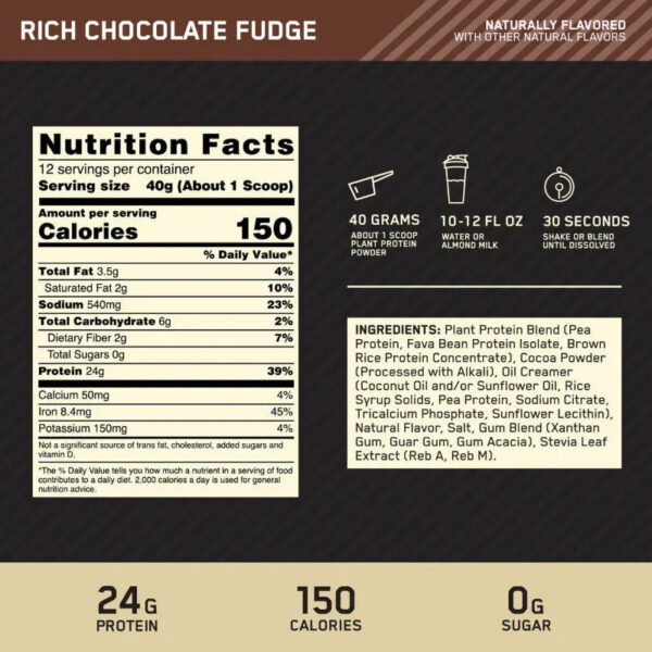 Alternative view of Gold Standard 100% Plant Optimum Nutrition