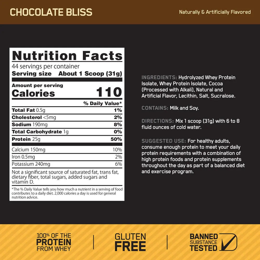 Gold Standard 100% Isolate Optimum Nutrition - Imagen 3