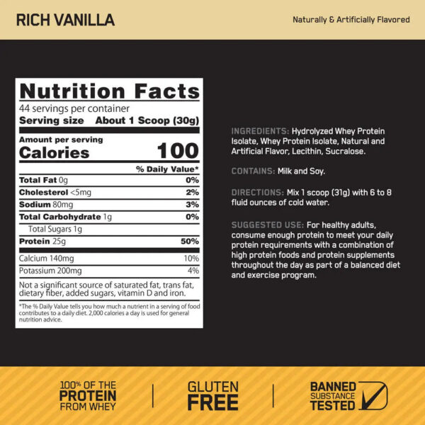 Alternative view of Gold Standard 100% Isolate Optimum Nutrition