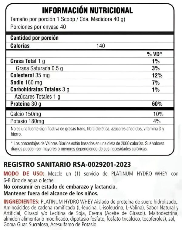 Alternative view of Platinum Hydrowhey Optimum Nutrition