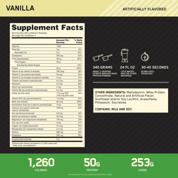 Alternative view of Serious Mass Optimum Nutrition